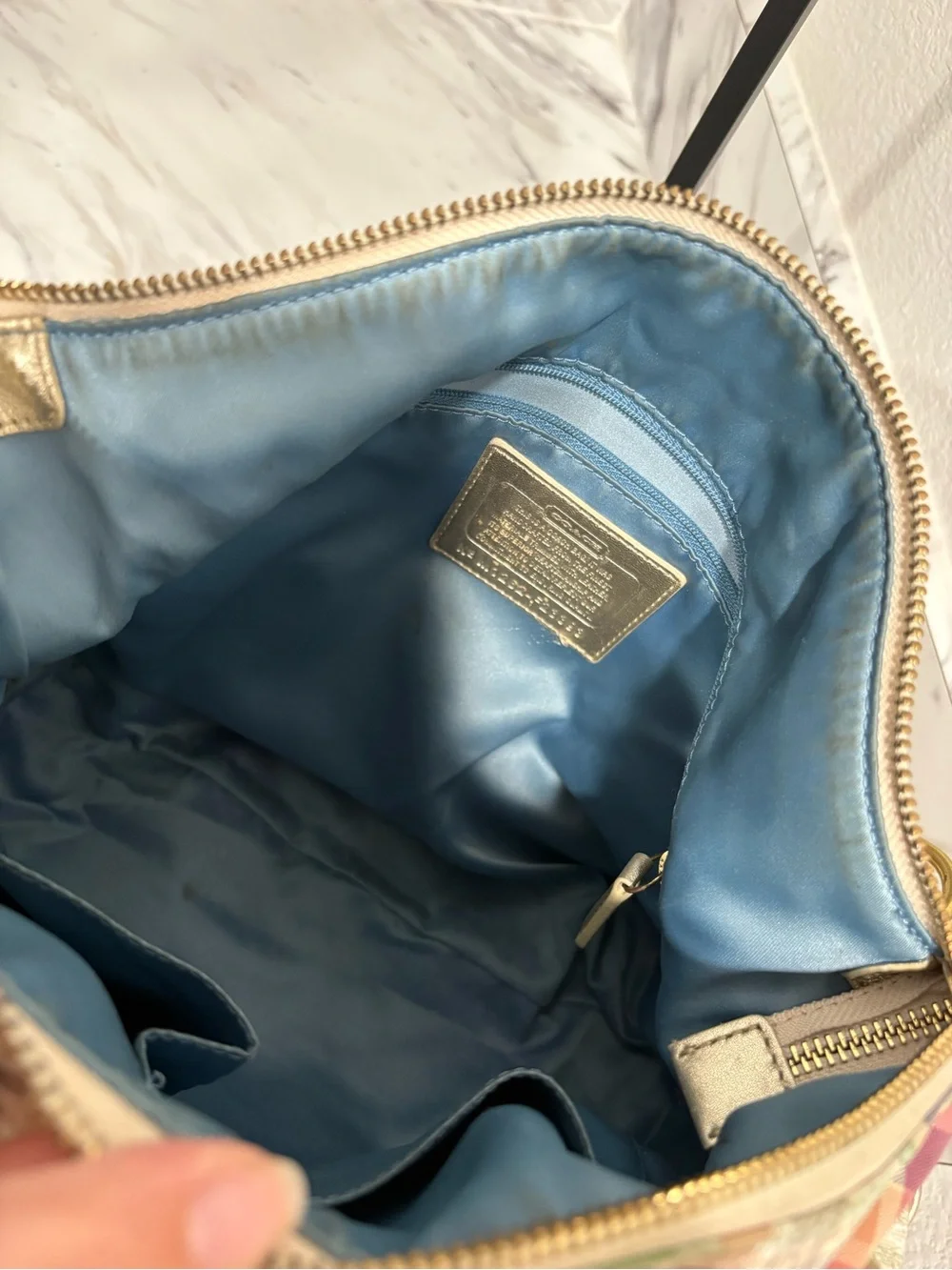 Coach madras double pocket purse and wristlet